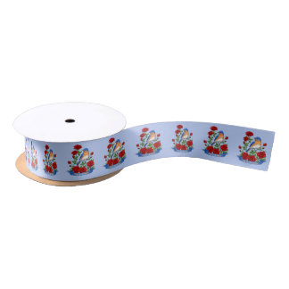 New York State Bird and Flower Satin Ribbon