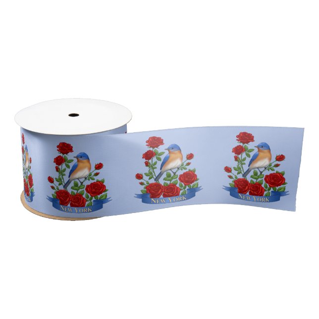 New York State Bird and Flower Satin Ribbon (Spool)