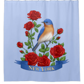 New York State Bird and Flower Shower Curtain