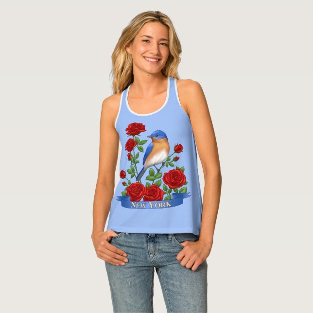 New York State Bird and Flower Tank Top (Front Full)