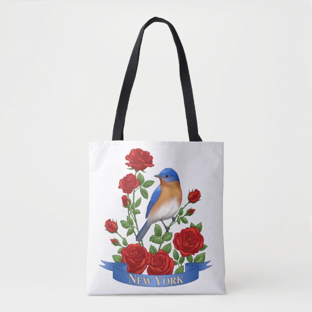 New York State Bird and Flower Tote Bag (Front)