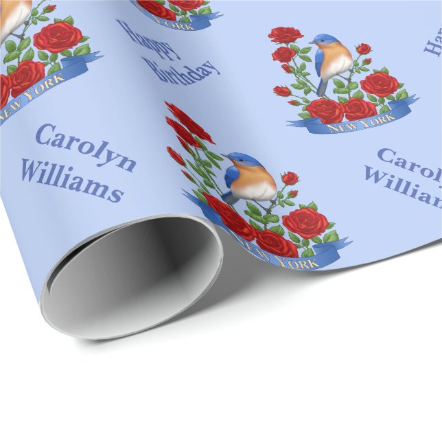 New York State Bird and Flower Wrapping Paper (Roll Corner)
