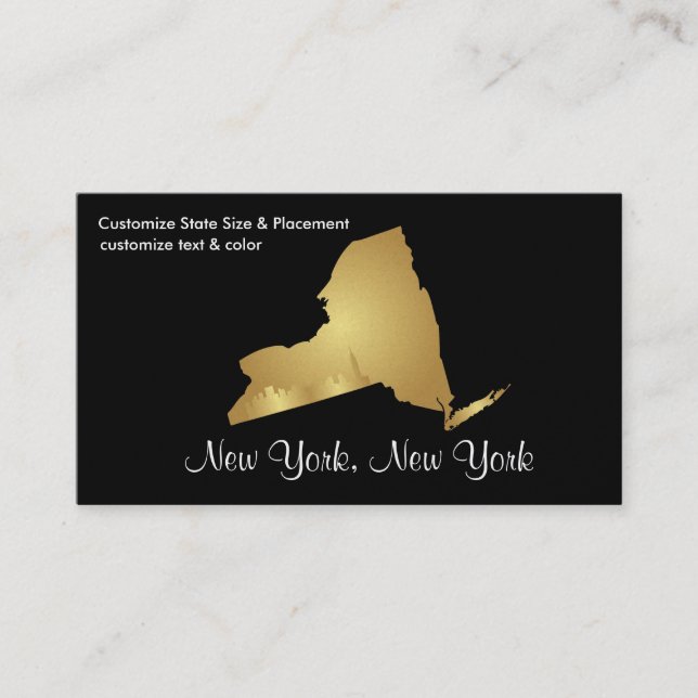 New York State Business Card Metallic Gold (Front)