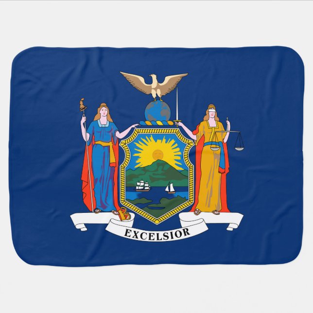 New York State Flag Baby Blanket (Horizontal)