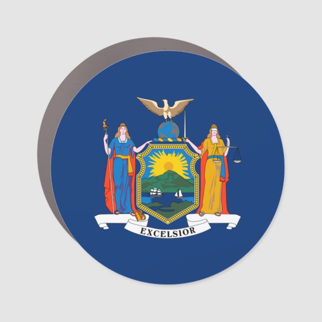 New York State Flag Car Magnet (Front)