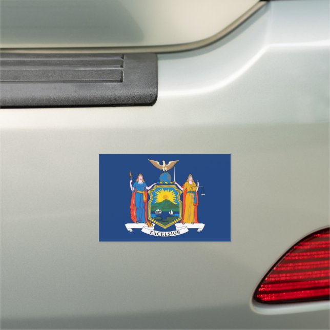 New York State flag Car Magnet (In Situ)