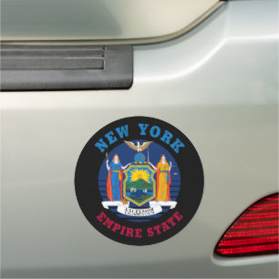 NEW YORK STATE FLAG CAR MAGNET