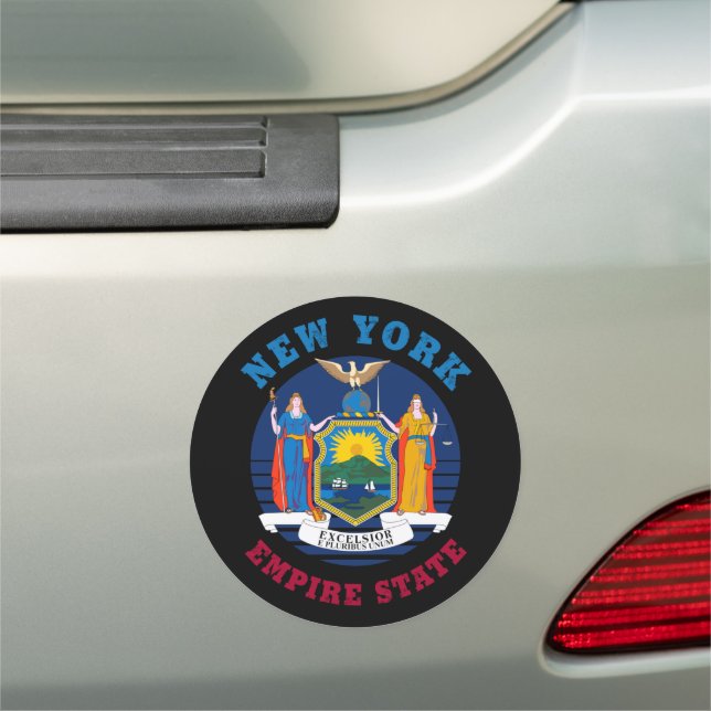 NEW YORK STATE FLAG CAR MAGNET (In Situ)