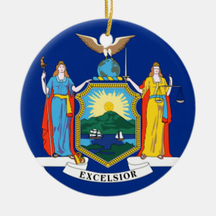 New York State Flag Ceramic Ornament