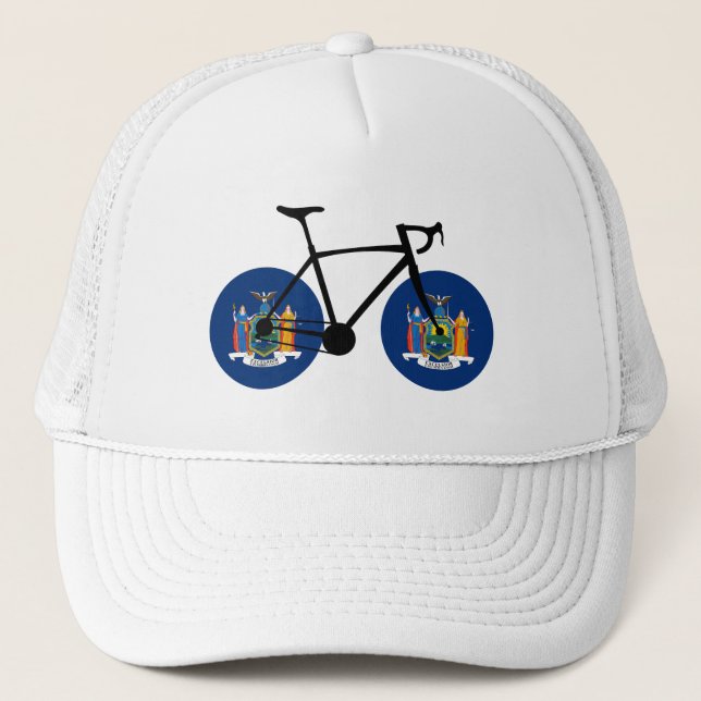New York State Flag Cycling Trucker Hat (Front)