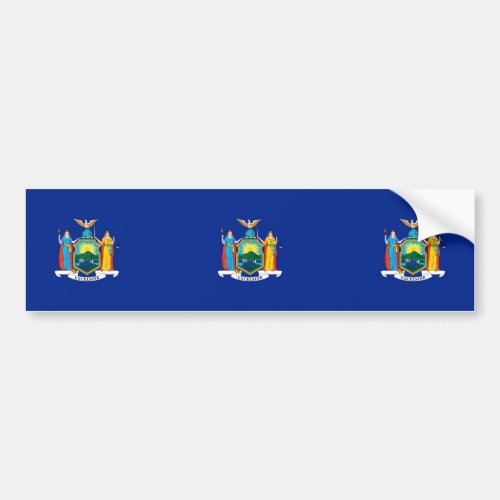 New York State Flag Design Bumper Sticker