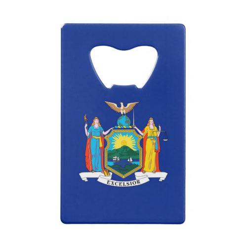 New York State Flag Design Credit Card Bottle Opener