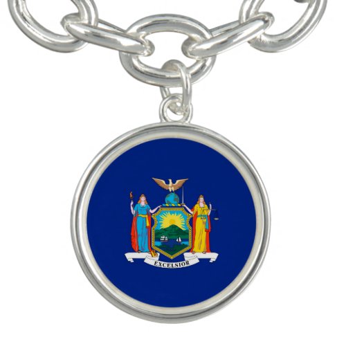 New York State Flag Design Decor Charm Bracelet