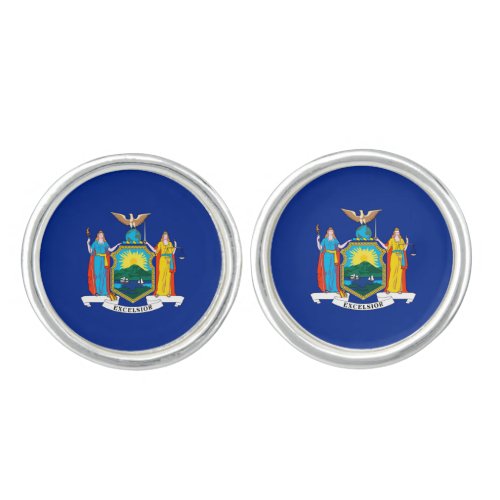 New York State Flag Design Decor Cufflinks