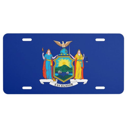 New York State Flag Design Decor License Plate