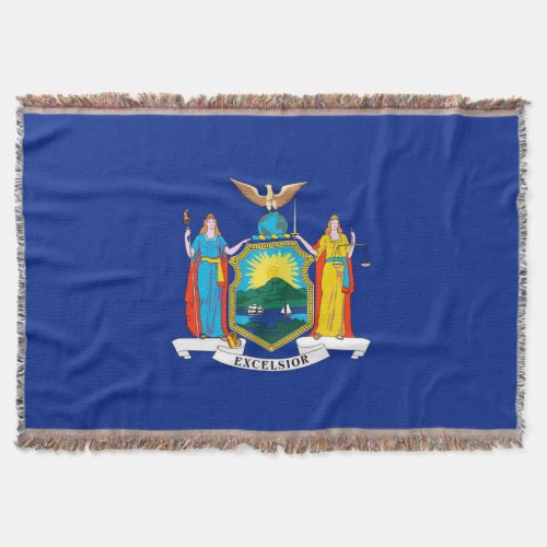 New York State Flag Design Decor Throw Blanket