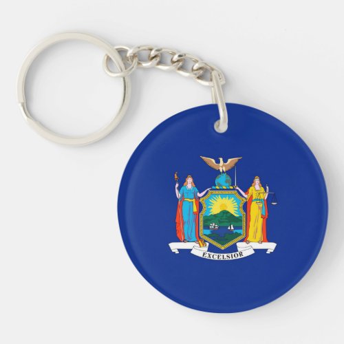 New York State Flag Design Keychain