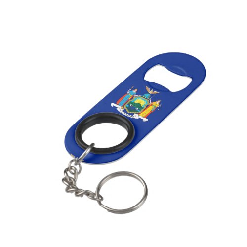 New York State Flag Design Keychain Bottle Opener