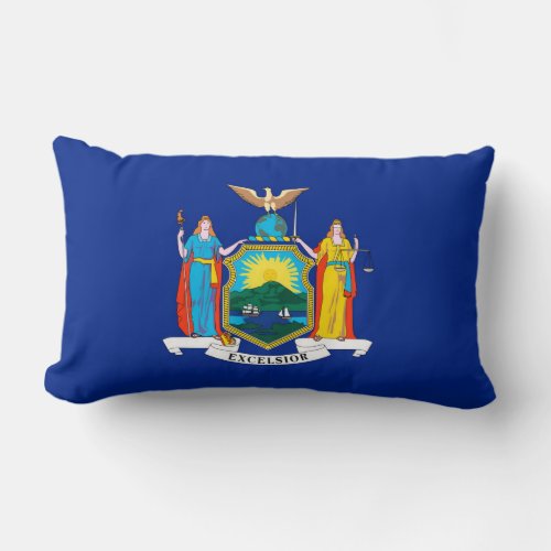 New York State Flag Design Lumbar Pillow