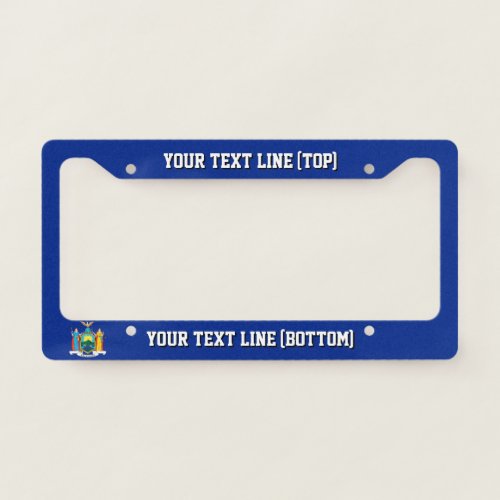 New York State Flag Design on a Personalized License Plate Frame