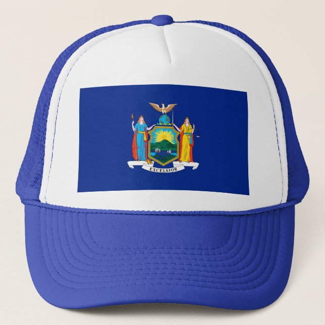 New York State Flag Design Trucker Hat (Front)