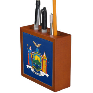 New York State Flag Desk Organizer