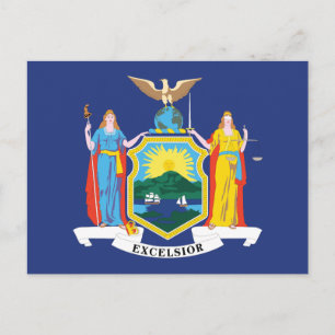 New York State Flag Empire State Liberty Justice Postcard