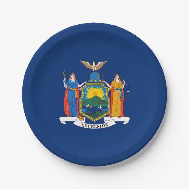 New York State Flag Paper Plates (Front)