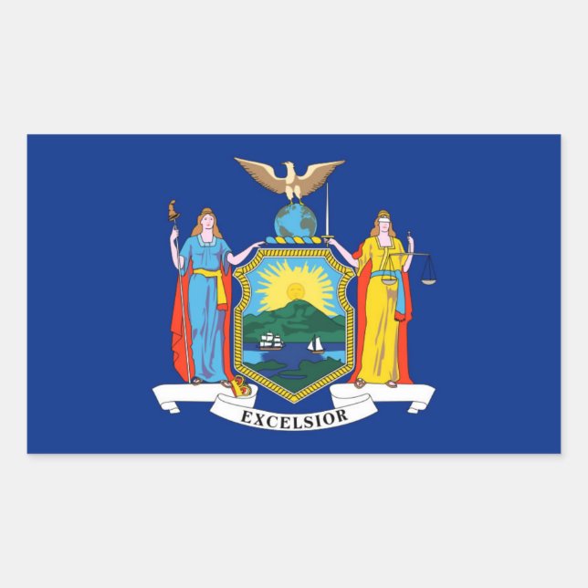 New York State flag Rectangular Sticker (Front)