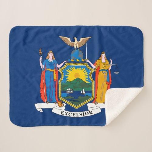 New York State Flag Sherpa Blanket