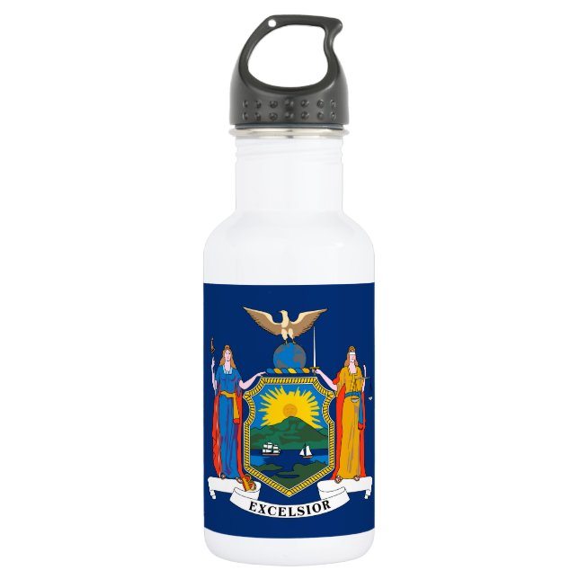 New York State Flag Stainless Steel Water Bottle (Front)