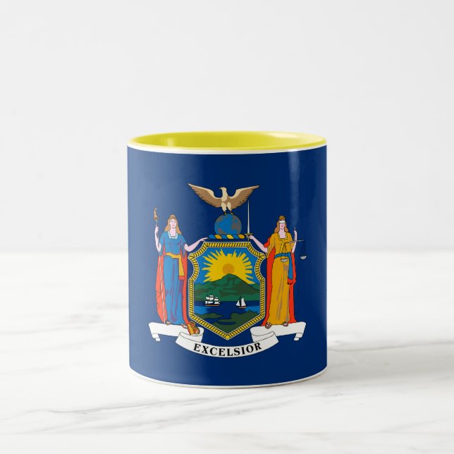 New York State Flag Two-Tone Coffee Mug (Center)