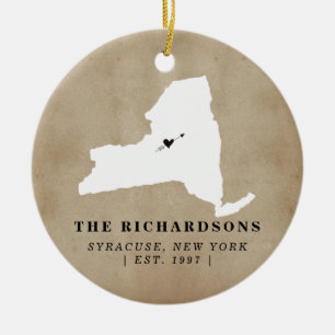 New York State Home Housewarming Personalized Ceramic Ornament