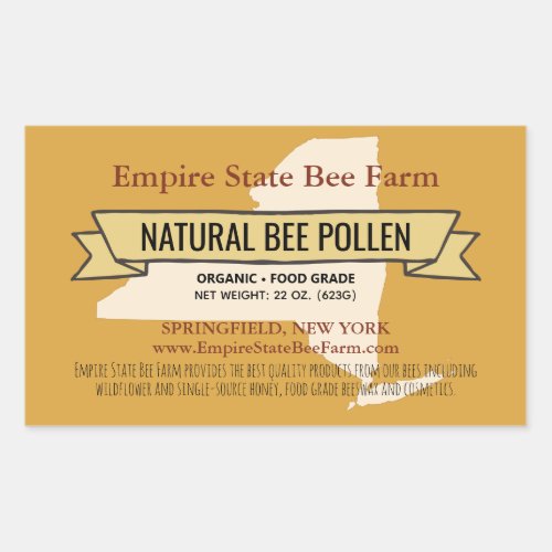 New York State Honey Product Rectangle Stickers