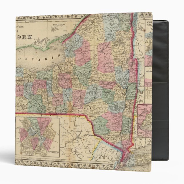 New York State Map by Mitchell Binder (Front/Inside)