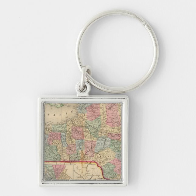 New York State Map by Mitchell Keychain (Front)