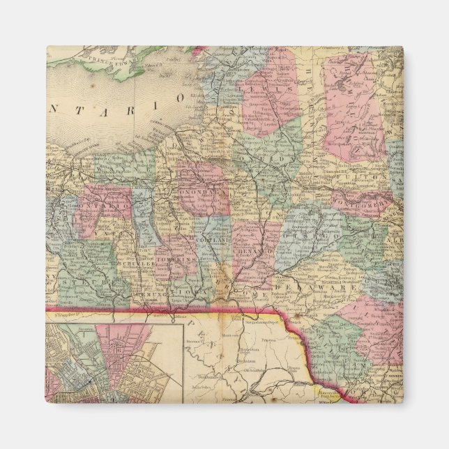 New York State Map by Mitchell Magnet (Front)