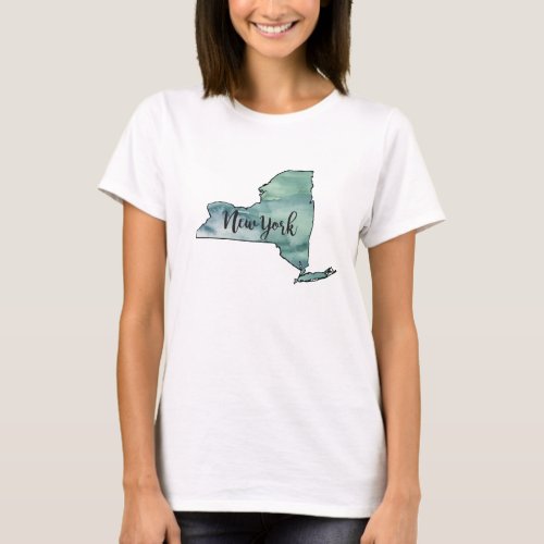 New York State Map T_shirt