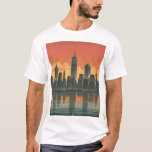 New York State of Mind – Retro Skyline Art Print T-Shirt