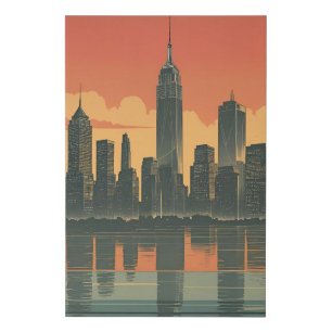 New York State of Mind – Retro Skyline Wall Art Pr