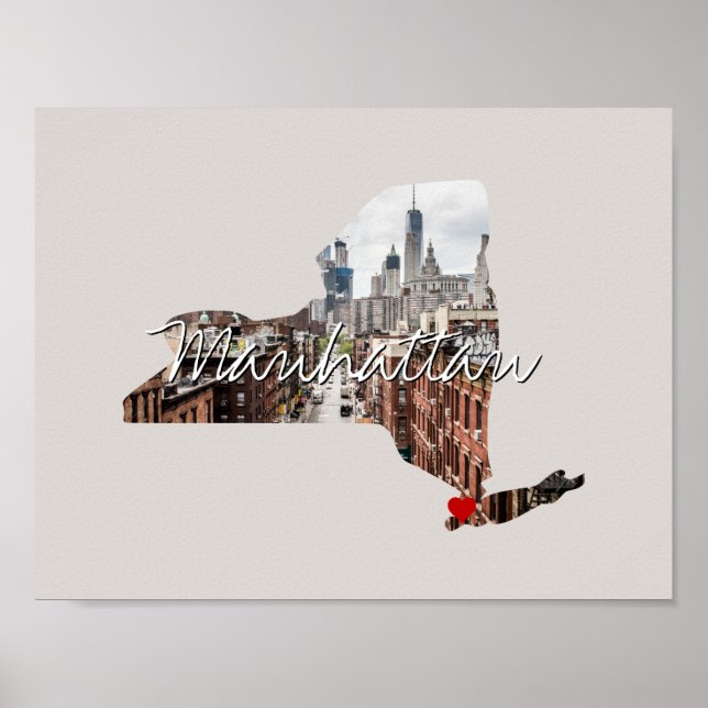 New York State Photo insert and town name Poster (Front)