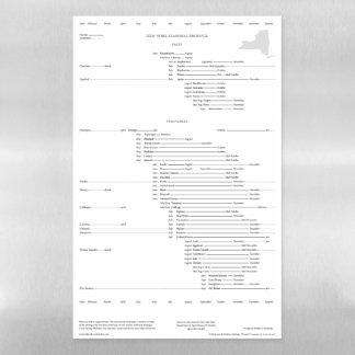 New York State Seasonal Produce Calendar Magnetic Dry Erase Sheet