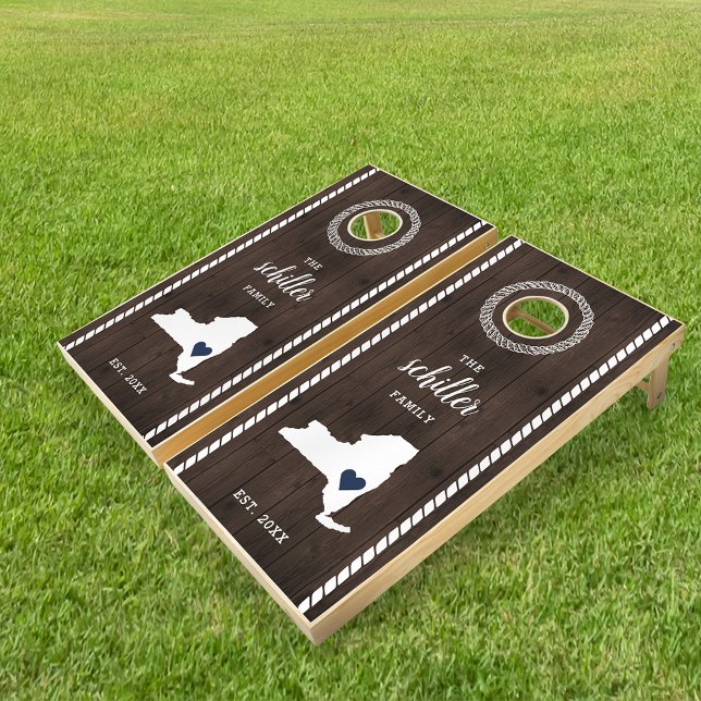 New York State Silhouette Family Name Cornhole Set (Creator Uploaded)