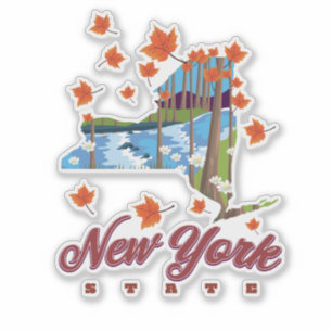 New York State Travel poster Sticker