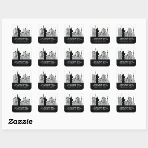 New York Statue of Liberty Address Label Sticker Zazzle