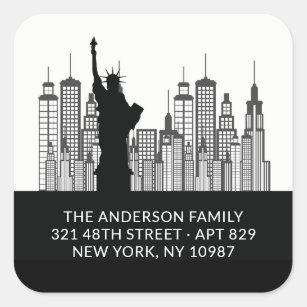 New York Statue of Liberty Address Label Sticker