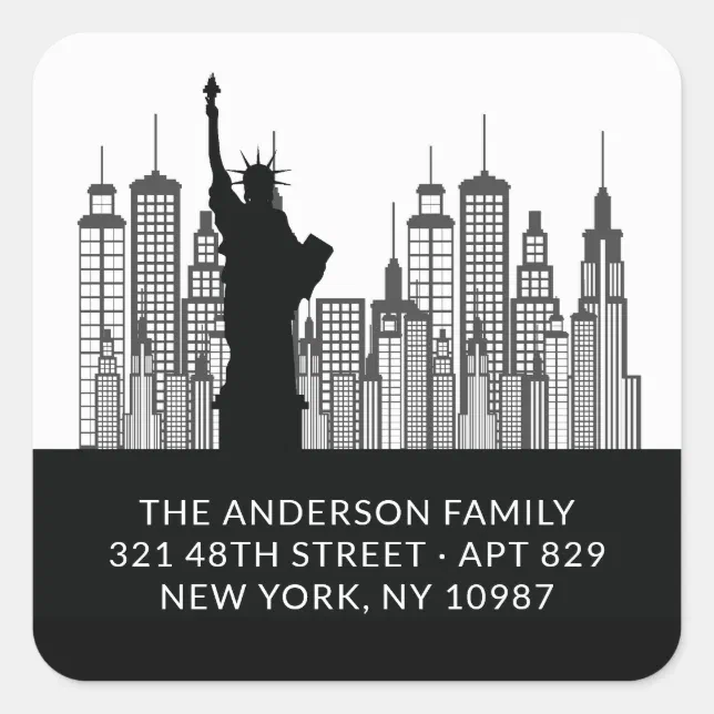 New York Statue of Liberty Address Label Sticker Zazzle