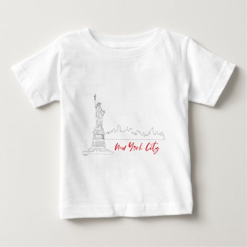 New_York Statue_of_Liberty Art Cool Baby T_Shirt