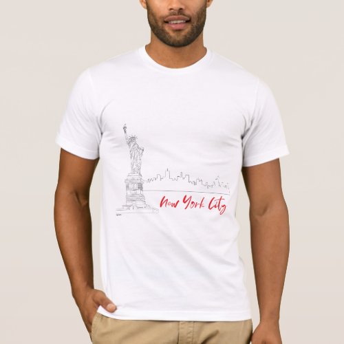 New_York Statue_of_Liberty Art Cool T_Shirt