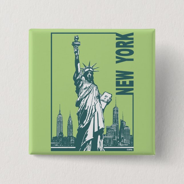 New York-Statue of Liberty Button (Front)